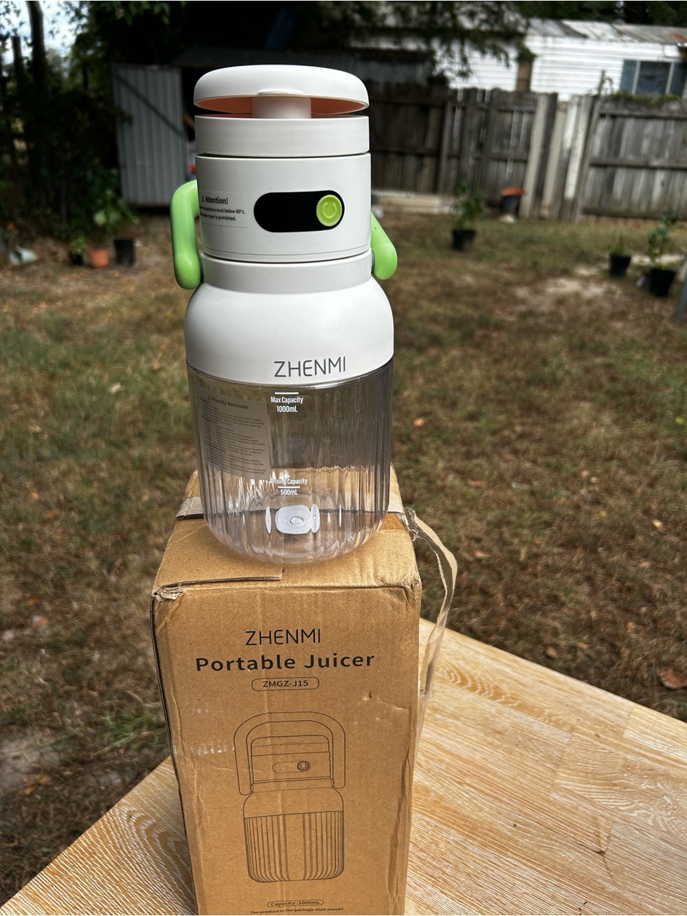 Zhenmi portable cordless juicer blender 1000ml - Open box